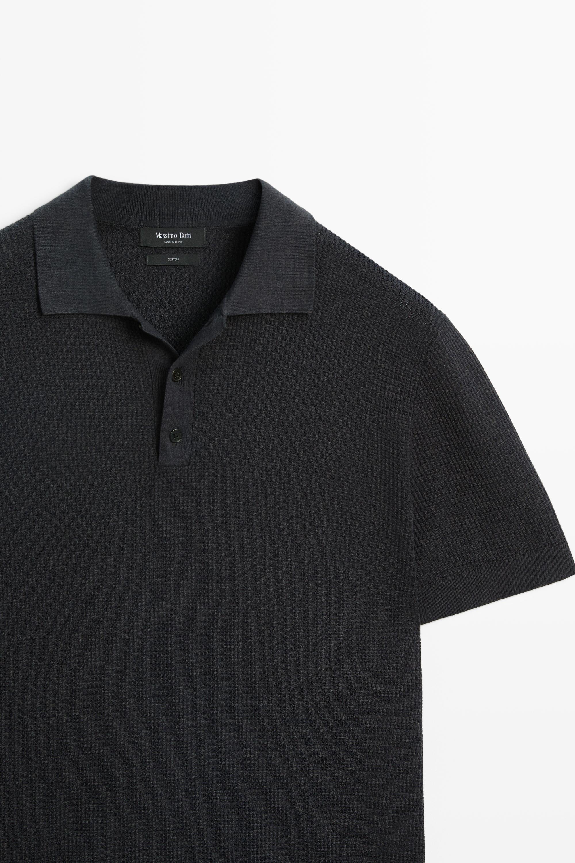 100% cotton button-collar polo shirt